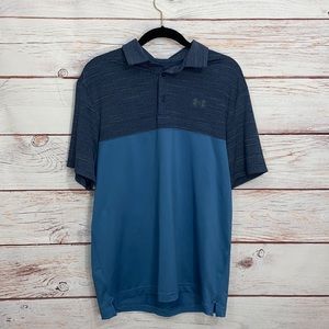 Under Armour Loose Polo Golf Shirt Heat Gear Blue M